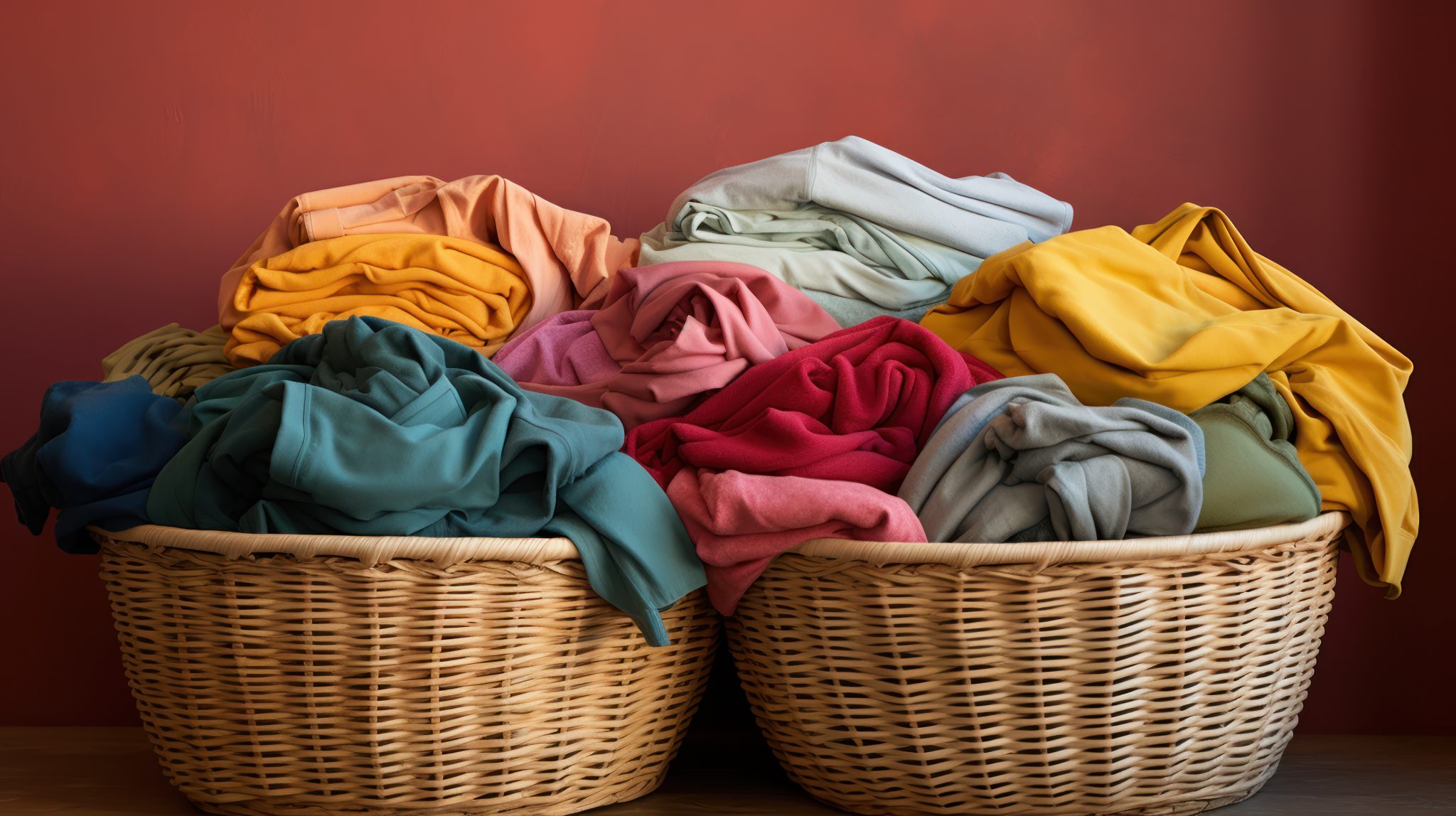 A basket with laundry, set for cleaning.