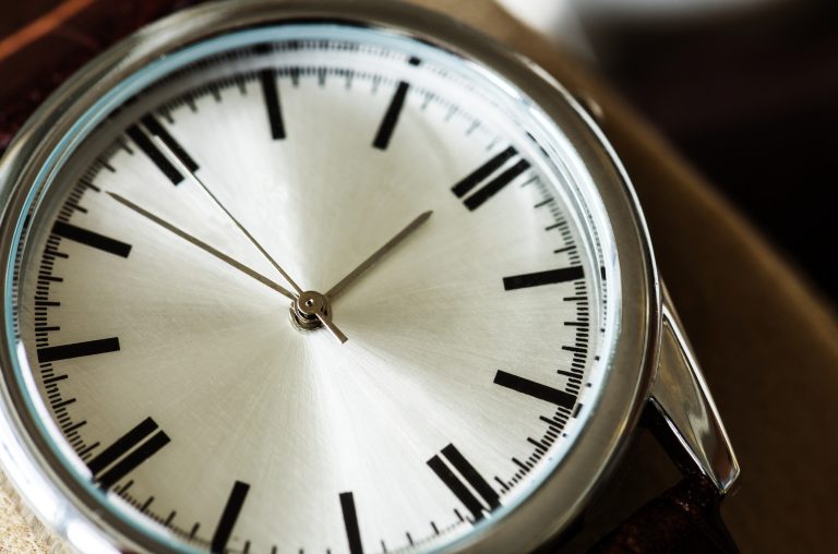 Closeup macro shot of a watch